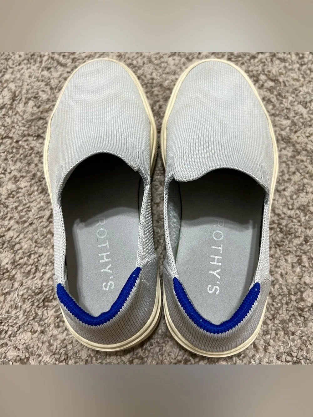Rothy’s The Original Slip-On Sneakers Light Gray Women's Size 6